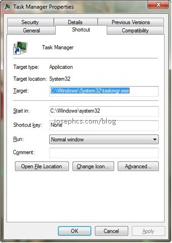 Create Shortcut For Task Manager